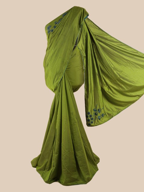 

Pothys Green Floral Beads & Stones Art Silk Saree