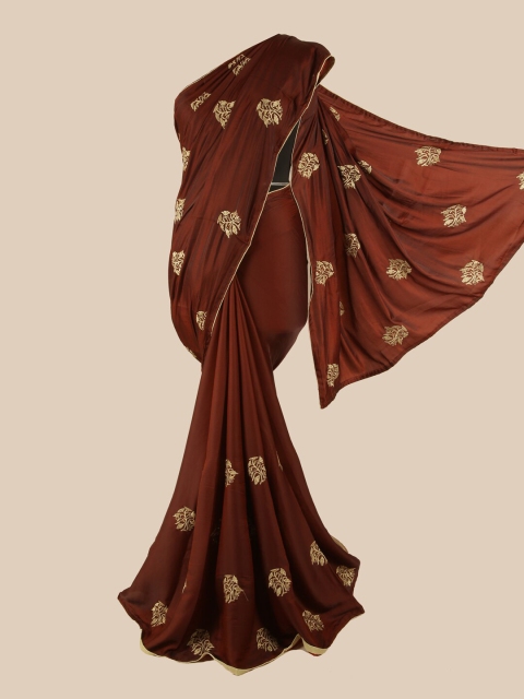 

Pothys Brown & Beige Floral Art Silk Saree
