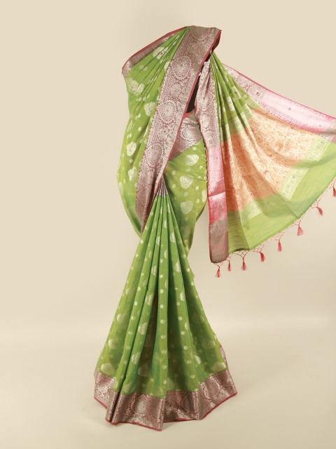 

Pothys Green & Maroon Woven Design Saree