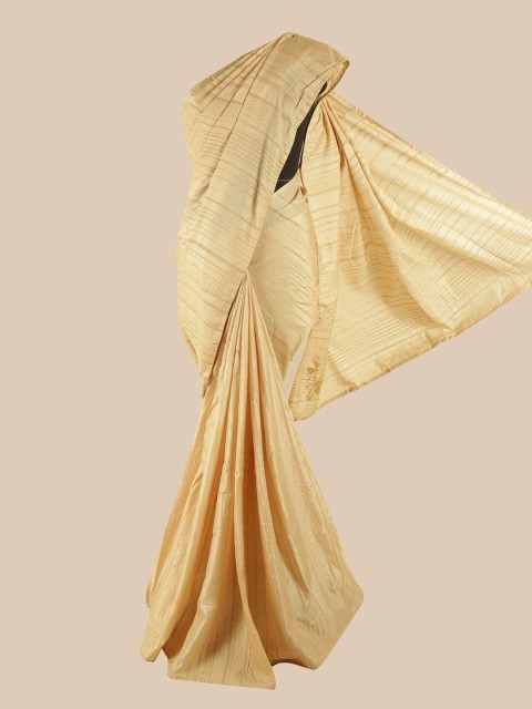 

Pothys Cream-Coloured Striped Beads & Stones Art Silk Saree