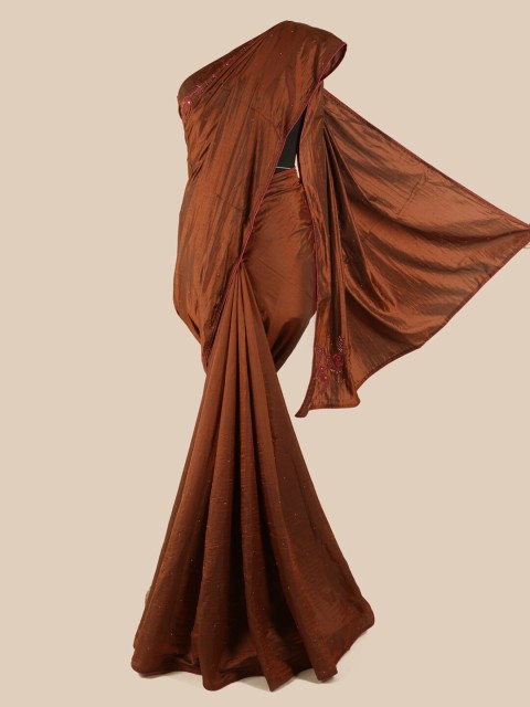 

Pothys Brown & Pink Ethnic Motifs Art Silk Saree