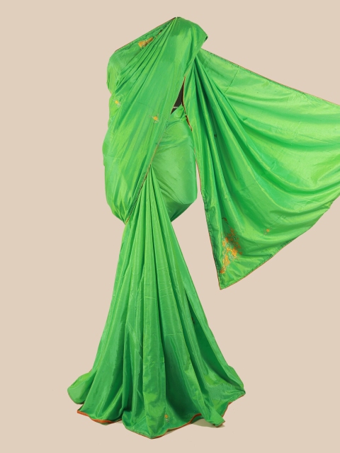 

Pothys Green Floral Beads & Stones Art Silk Saree