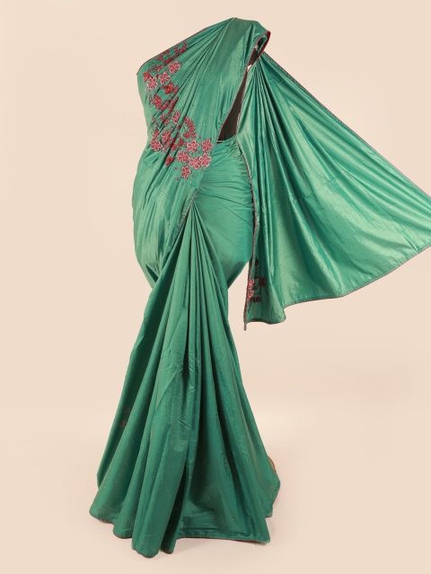 

Pothys Green Embellished Art Silk Saree