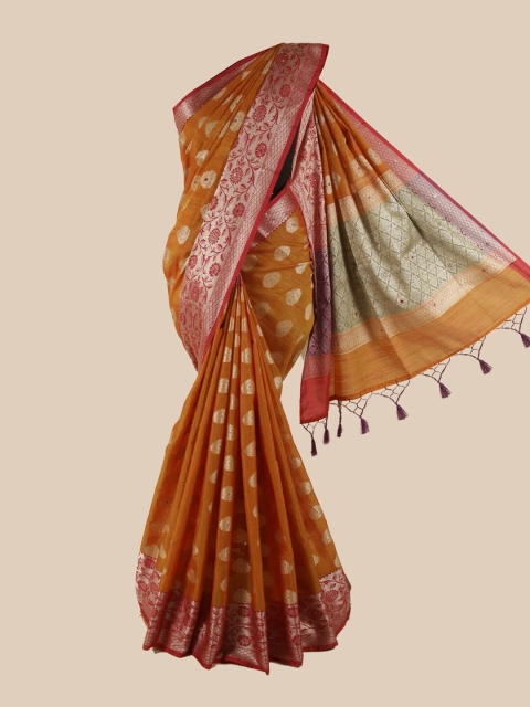

Pothys Orange & Pink Floral Saree