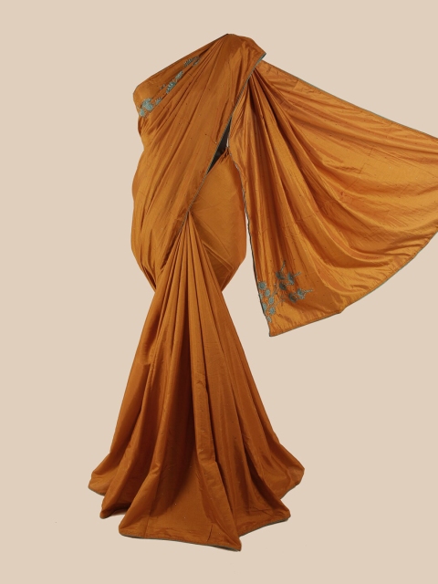 

Pothys Brown Floral Beads & Stones Art Silk Saree