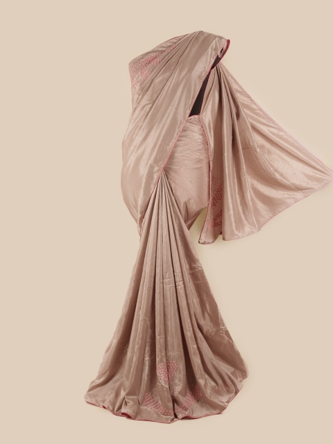 

Pothys Beige Floral Beads & Stones Art Silk Saree
