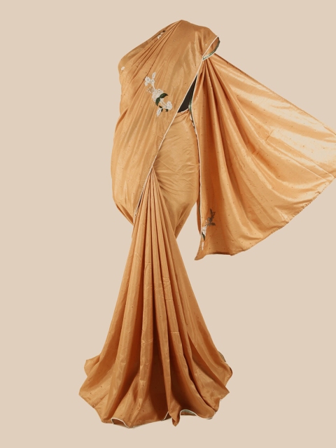 

Pothys Peach-Coloured Floral Beads & Stones Art Silk Saree