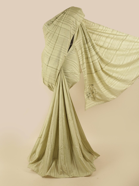 

Pothys Green Striped Art Silk Saree