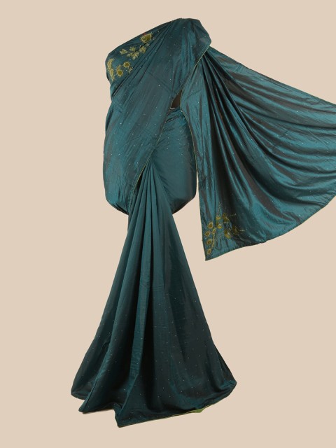 

Pothys Teal Blue Ethnic Motifs Art Silk Saree