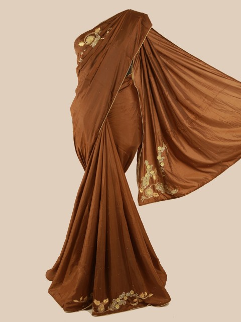 

Pothys Brown Embellished Art Silk Saree