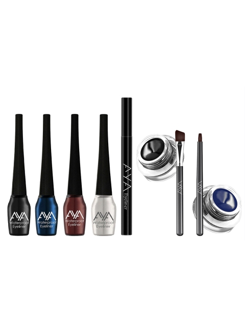 

AYA Set of Waterproof Block Pen Eyeliner, 4 Liquid Eyeliner & 2 Gel Eyeliner, Multi