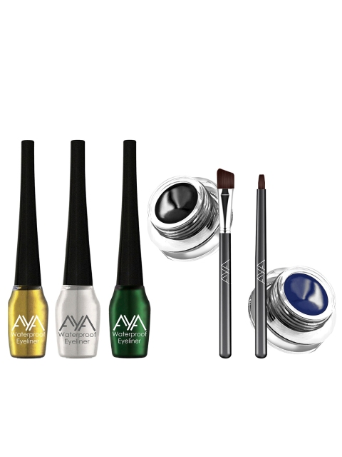 

AYA Set of 3 Waterproof Liquid Eyeliner & Set of 2 Gel Eyeliner, Gold