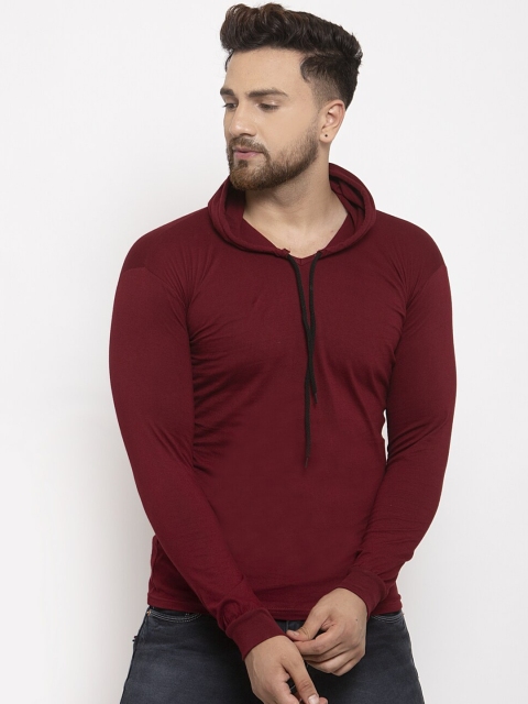 

KATSO Men Maroon Slim Fit T-shirt