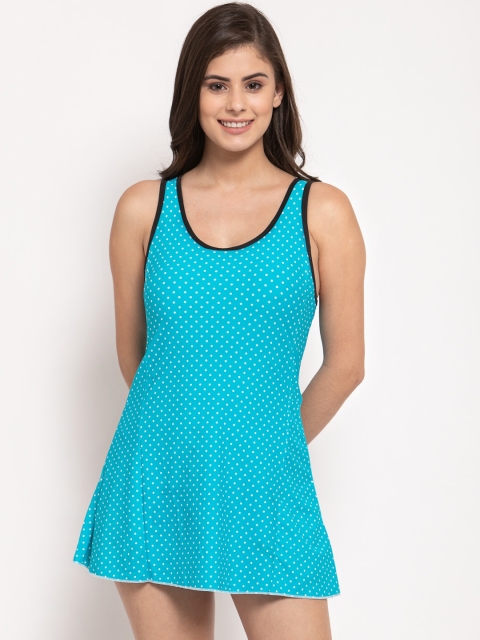 

CUKOO Women Blue & white Printed Swim Wear