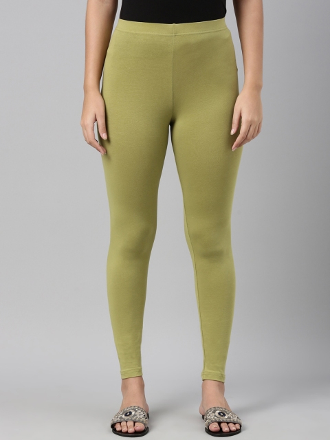 

Go Colors Women Green Solid Ankle-Length Leggings