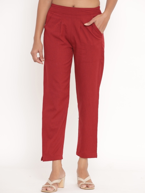 

Fabriko Women Maroon Cigerette Trousers