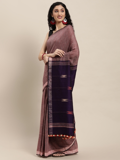 

ArtEastri Violet Tie and Dye Pure Cotton Jamdani Saree