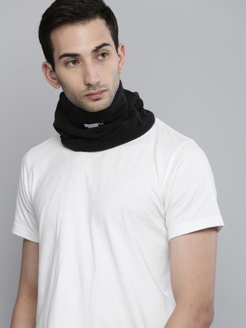 

Puma Unisex Black & Blue Solid Reversible Neck Warmer
