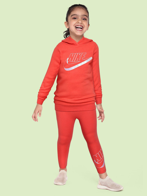 

Nike Girls Orange Pullover Hoodie & Leggings Set