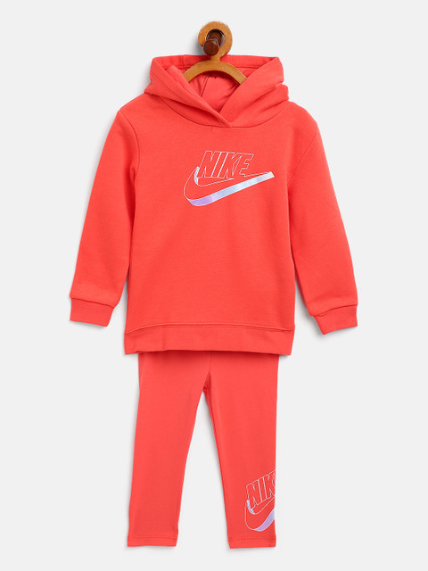 

Nike Girls Orange Pullover Hoodie & Leggings Set