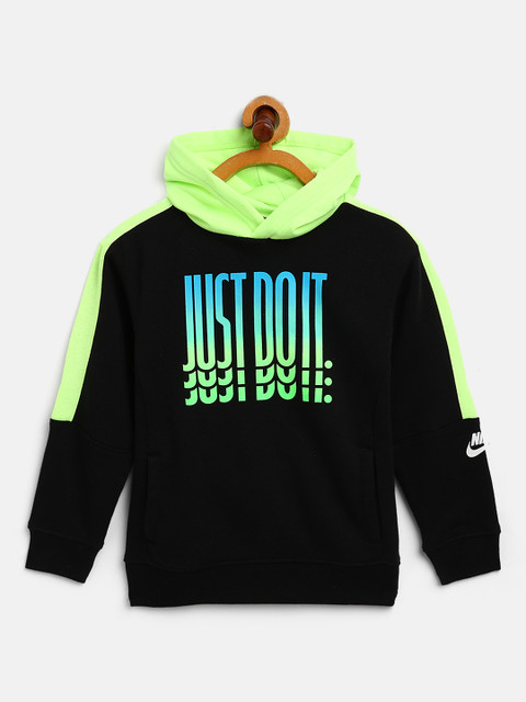 

Nike Boys Black & Green Just Do It Rise Hoodie