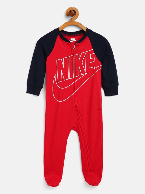 

Nike Red & Black Futura Footed Coveralls Bodysuits