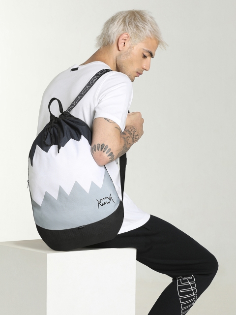 

Puma Unisex Black & White Colourblocked Gym Sack