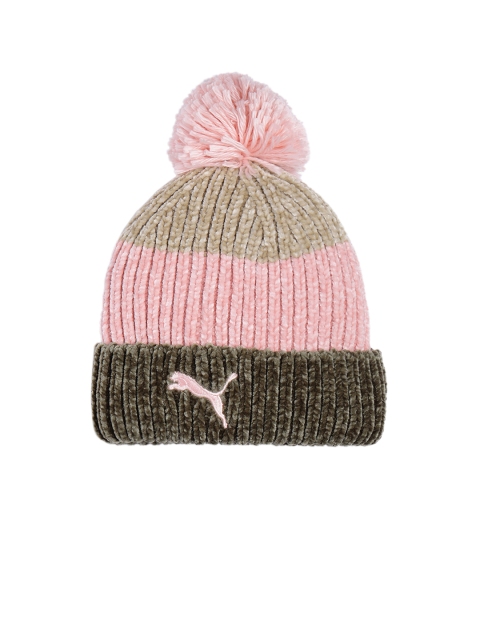 

Puma Women Green & Pink Colourblocked Beanie