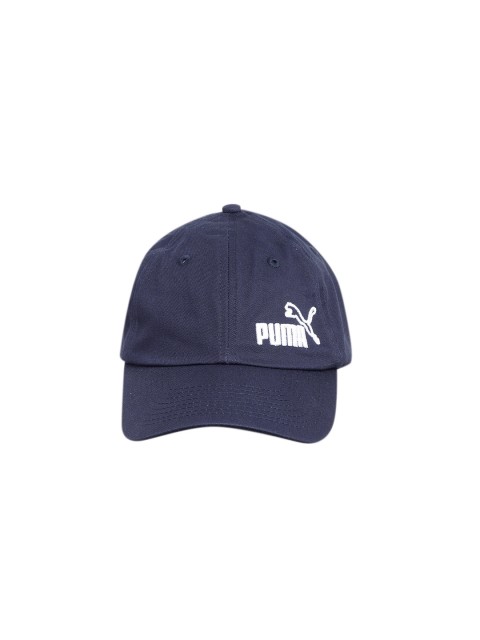 

Puma Unisex Navy Blue Brand Logo Print Essentials II Cotton Visor Cap