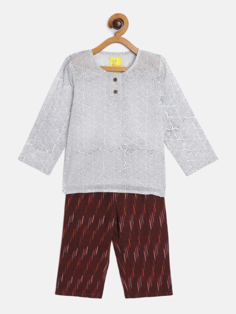 

Tiny Bunnies Kids Blue & Maroon Top with Pyjamas
