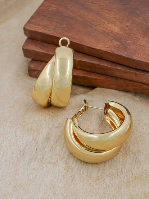 

Bellofox Gold-Toned Contemporary Half Hoop Earrings