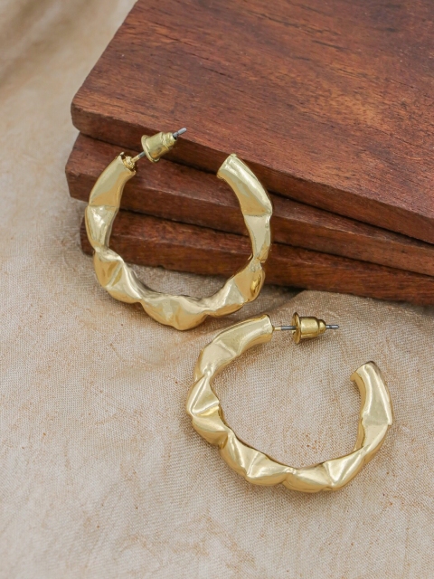 

Bellofox Gold-Toned Contemporary Hoop Earrings