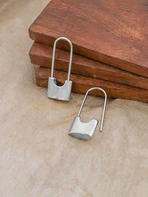 

Bellofox Silver-Toned Contemporary Drop Earrings