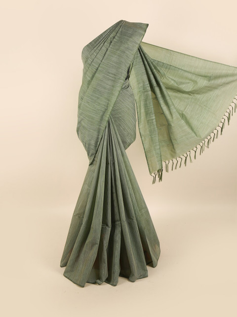 

Pothys Green Striped Jute Silk Saree