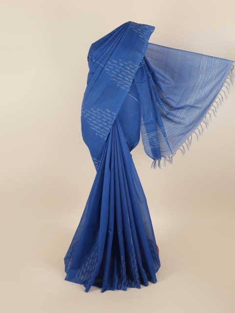 

Pothys Blue Striped Jute Silk Saree