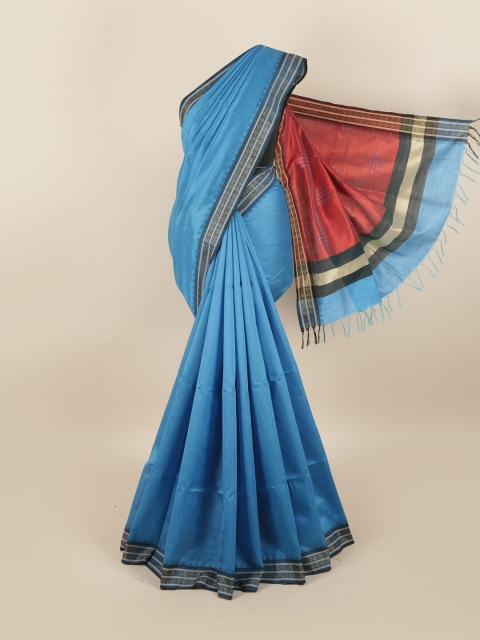 

Pothys Blue & Red Jute Silk Saree