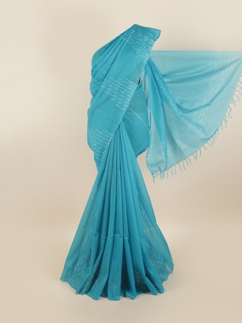 

Pothys Blue Jute Silk Saree