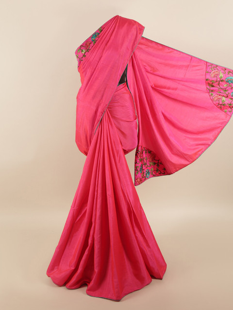 

Pothys Pink & Green Floral Designer Saree