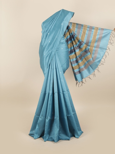 

Pothys Blue Jute Silk Saree