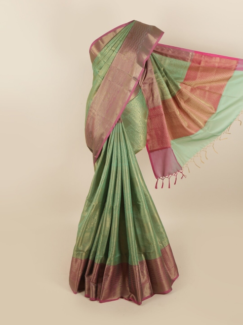 

Pothys Green & Pink Floral Art Silk Saree