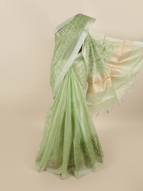 

Pothys Green Embellished Tissue Saree