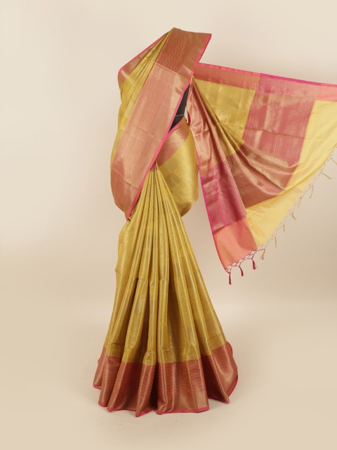 

Pothys Yellow & Pink Woven Design Art Silk Saree