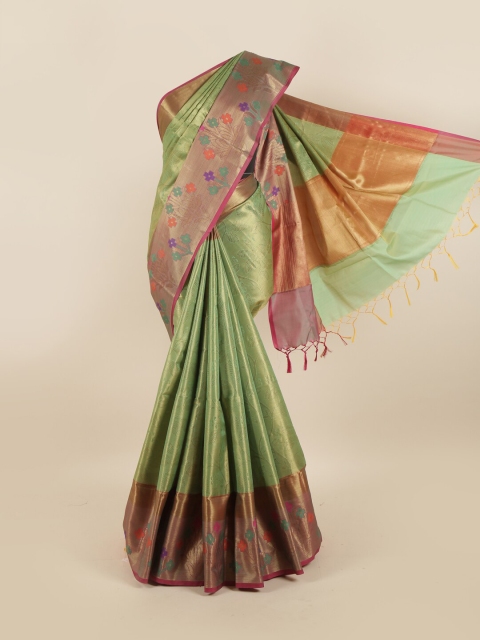 

Pothys Green & Pink Woven Design Art Silk Saree