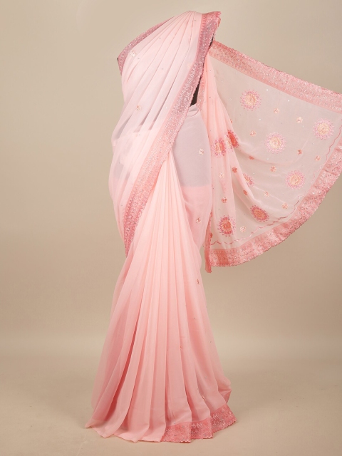 

Pothys Pink Floral Embroidered Saree