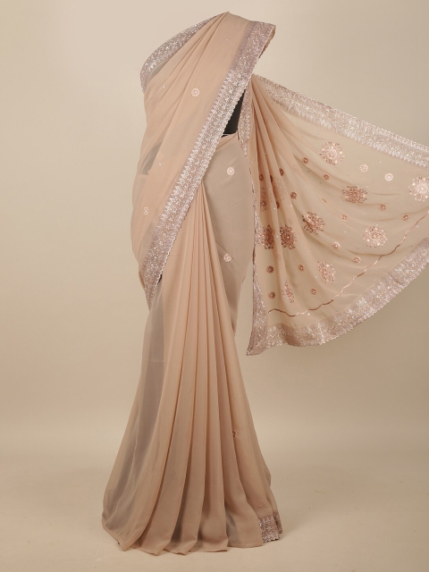 

Pothys Beige Floral Embroidered Saree