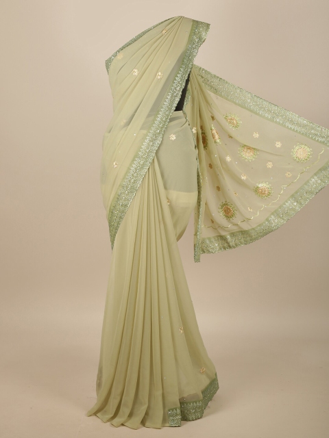 

Pothys Green Floral Embroidered Saree