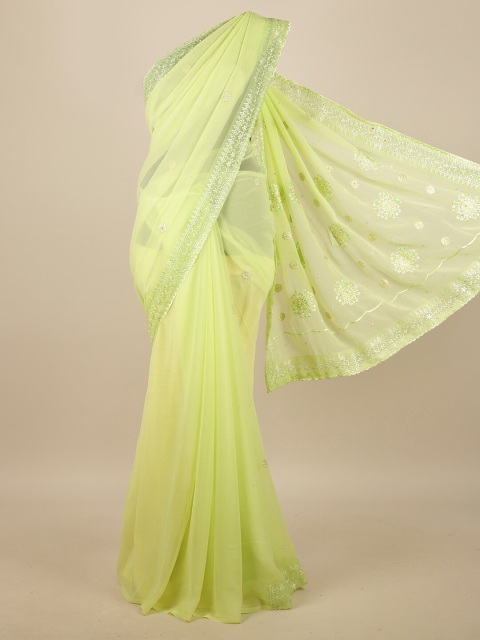

Pothys Green Floral Embroidered Saree