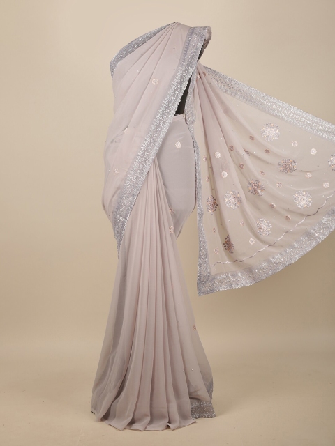 

Pothys Grey Floral Embroidered Saree