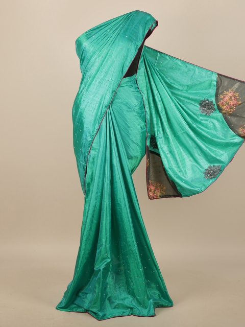

Pothys Green & Black Embellished Art Silk Saree