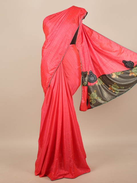 

Pothys Pink Embellished Art Silk Saree